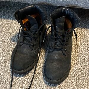Timberland Black Leather Lace-Up Waterproof Boots